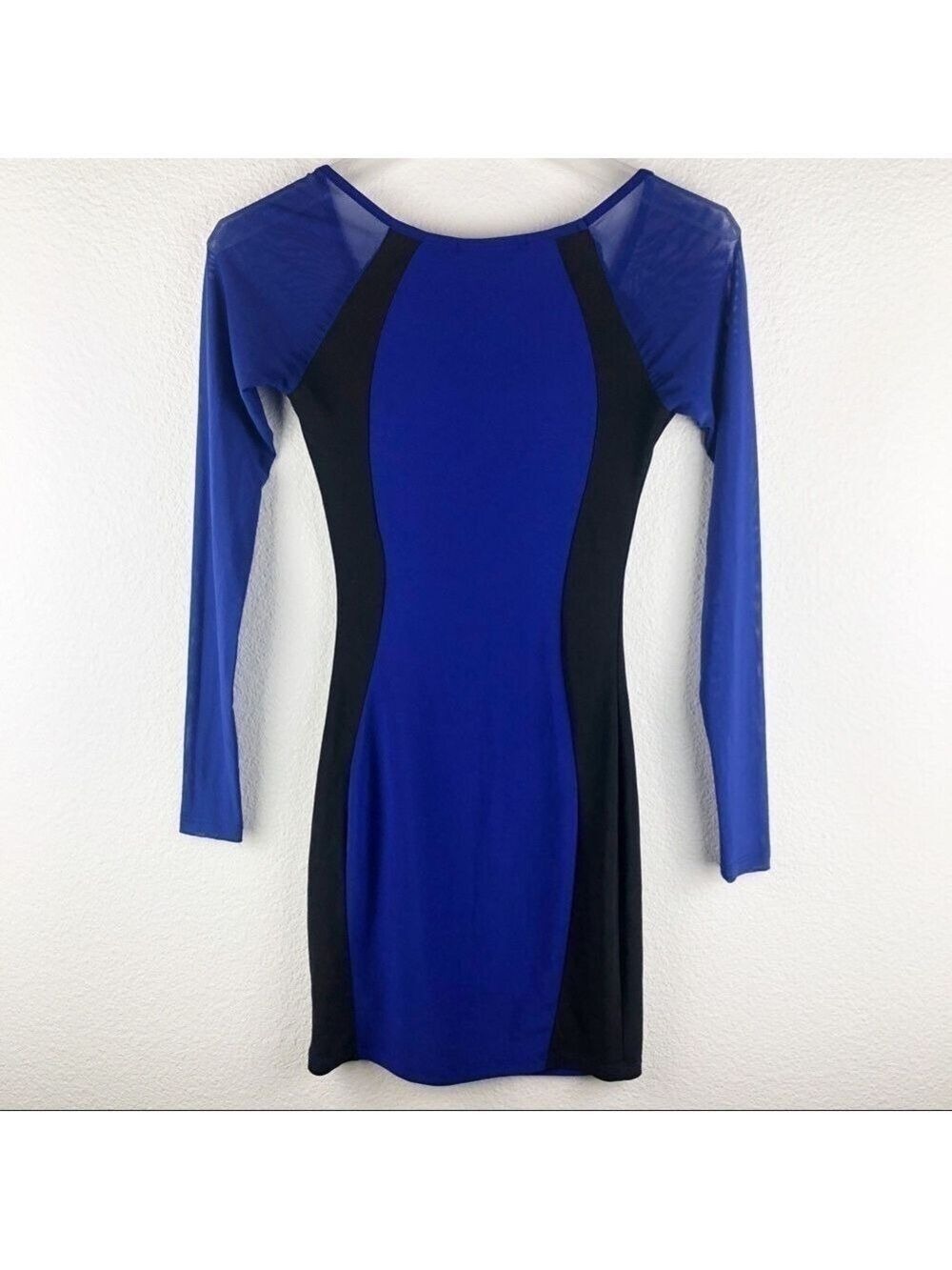 Women’s Symphony Blue Black Body Con Dress S 💕 - Picture 3 of 6